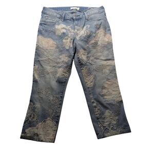 Jessica Simpson Women’s Kiss Me Super Skinny Jeans Size 30 Floral Embroidered